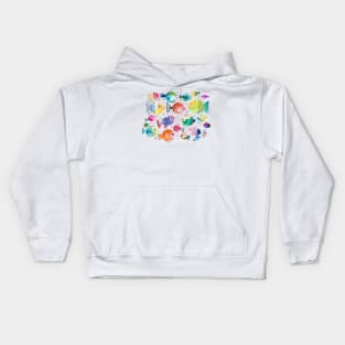 Watercolor Puffer Fishes Kids Hoodie